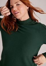 Plus Size 24/7 Cable Mix Mock Neck Top, C7147, small