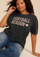 Plus Size Football Season Standard Fit Graphic Tee, C106, small
