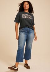 Plus Size Football Season Standard Fit Graphic Tee, C106, small