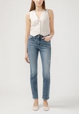 Silver Jeans Co.&reg; Avery Curvy High Rise Ripped Straight Jean, C3337, small
