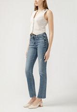 Silver Jeans Co.&reg; Avery Curvy High Rise Ripped Straight Jean, C3337, small