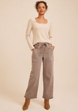 High Rise Wide Leg Weekender Pants, C3374, small