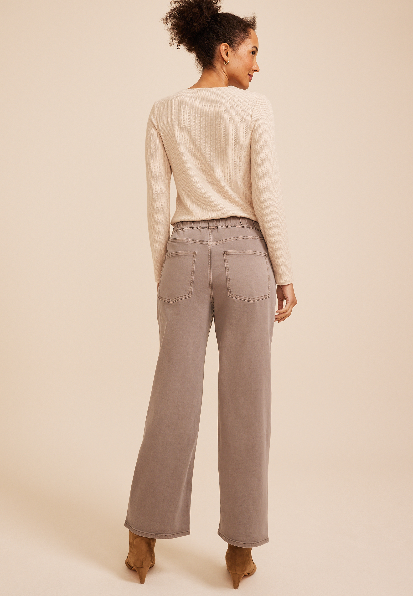 High Rise Wide Leg Weekender Pants, C3374, large