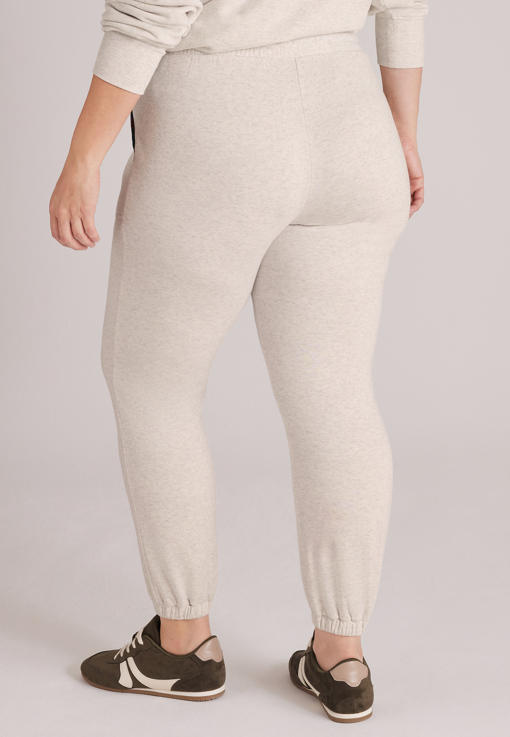 Plus Size High Rise Merry Plaid Jogger, C3348, large