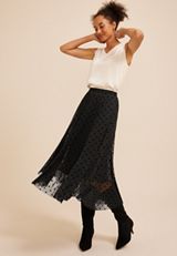 High Rise Mesh Dot Maxi Skirt, C106, small