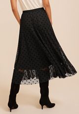 High Rise Mesh Dot Maxi Skirt, C106, small