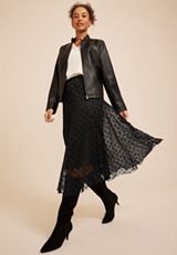 High Rise Mesh Dot Maxi Skirt, C106, small
