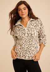 Animal Sherpa Quarter Zip Pullover, C5296, small