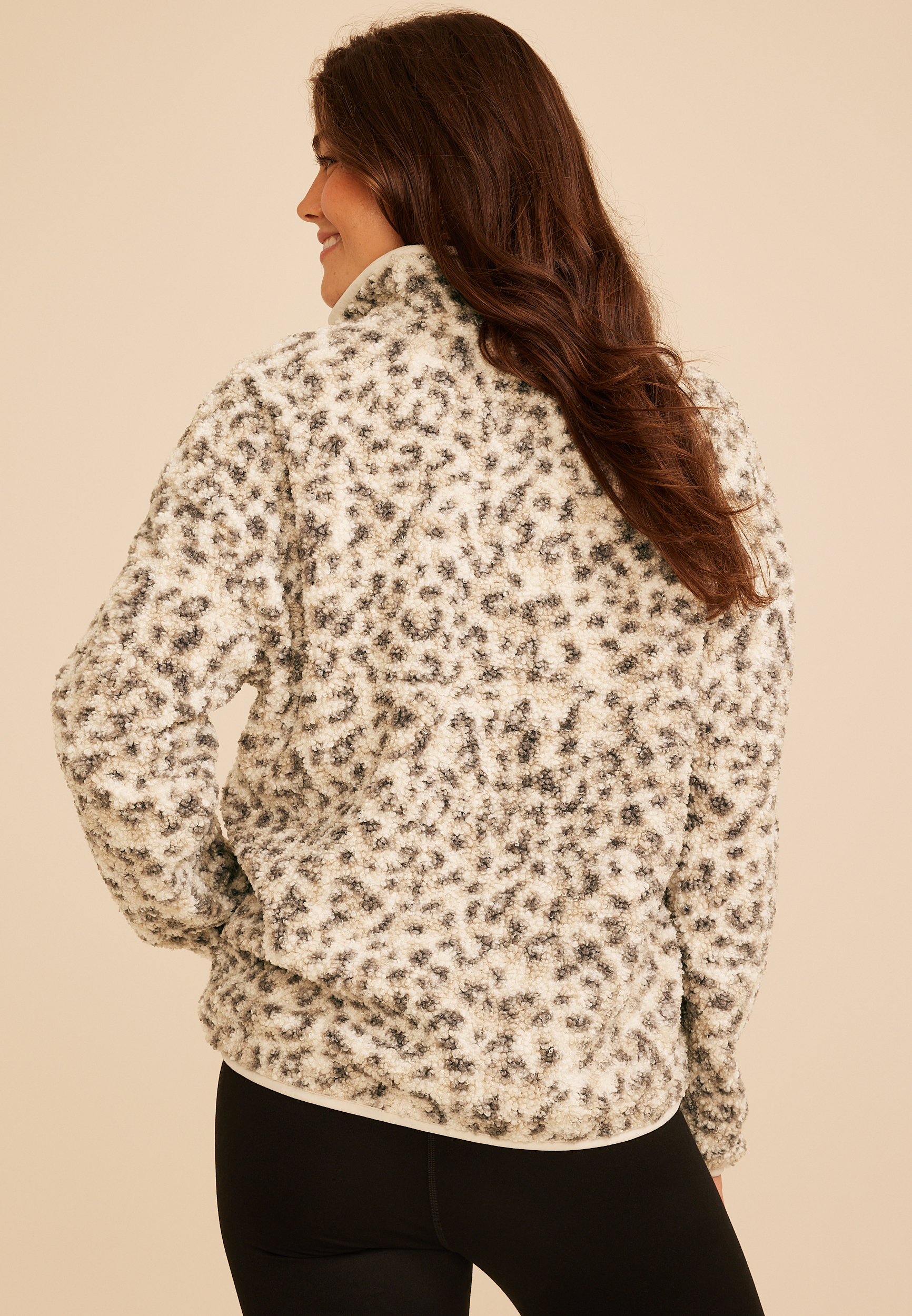 Animal Sherpa Quarter Zip Pullover, C5296, large