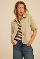 Twill Short Sleeve Jacket, C454, small