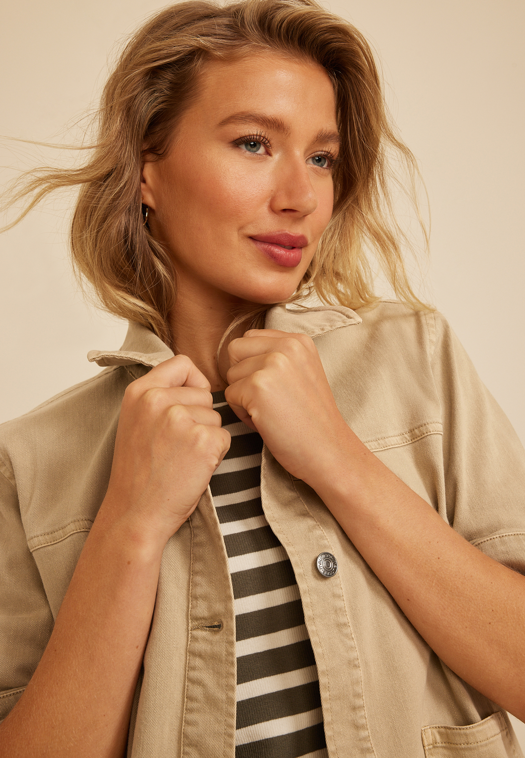 Twill Short Sleeve Jacket, C454, large