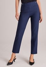 Bengaline Button Tab High Rise Straight Pant, C9679, small