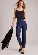 Bengaline Button Tab High Rise Straight Pant, C9679, small