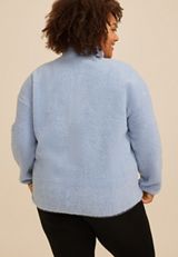 Plus Size Sherpa Quarter Zip Pullover, C8408, small
