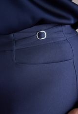 Plus Size Bengaline Button Tab High Rise Straight Pant, C9679, small