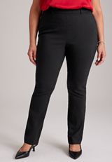 Plus Size High Rise Rhinestone Bengaline Bootcut Pant, C106, small