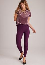 High Rise Rhinestone Bengaline Skinny Pant, POTENT PURPLE, small