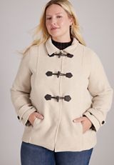 Plus Size Toggle Front Dress Coat, C3363, small
