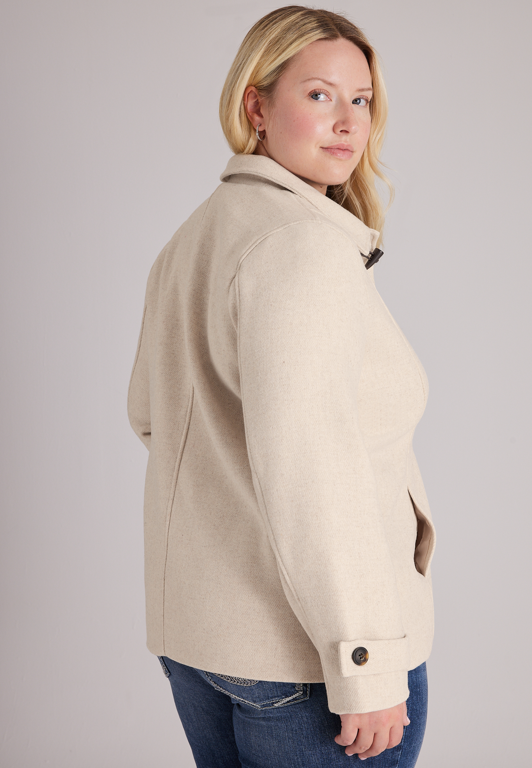 Plus Size Toggle Front Dress Coat, C3363, large