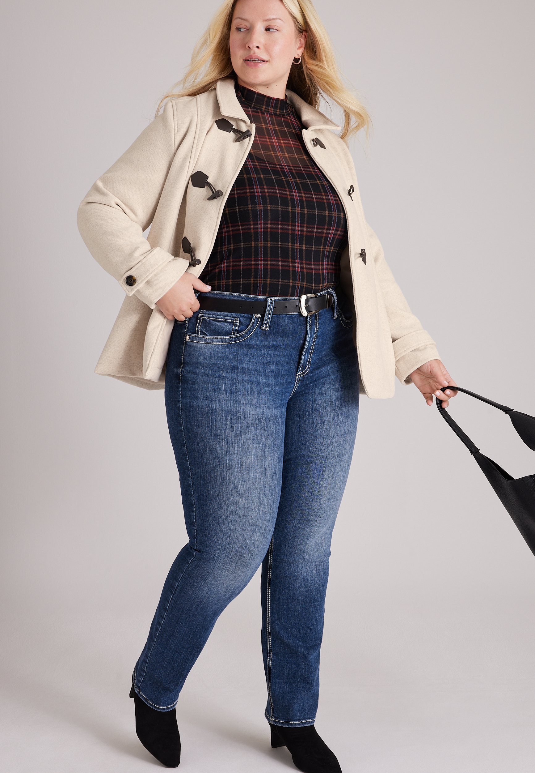 Plus Size Toggle Front Dress Coat, C3363, large