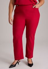 Plus Size High Rise Bengaline Sateen Skinny Pants, C5006, small