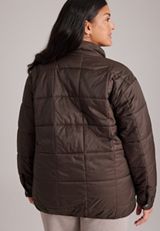 Plus Size Packable Quilted Puffer Jacket, COFFEE BEAN, small