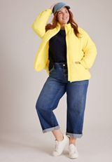 Plus Size Packable Quilted Puffer Jacket, C3504, small