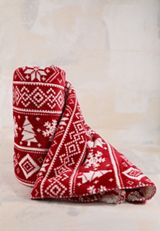 Holiday Red Fair Isle Sherpa Blanket, C2842, small