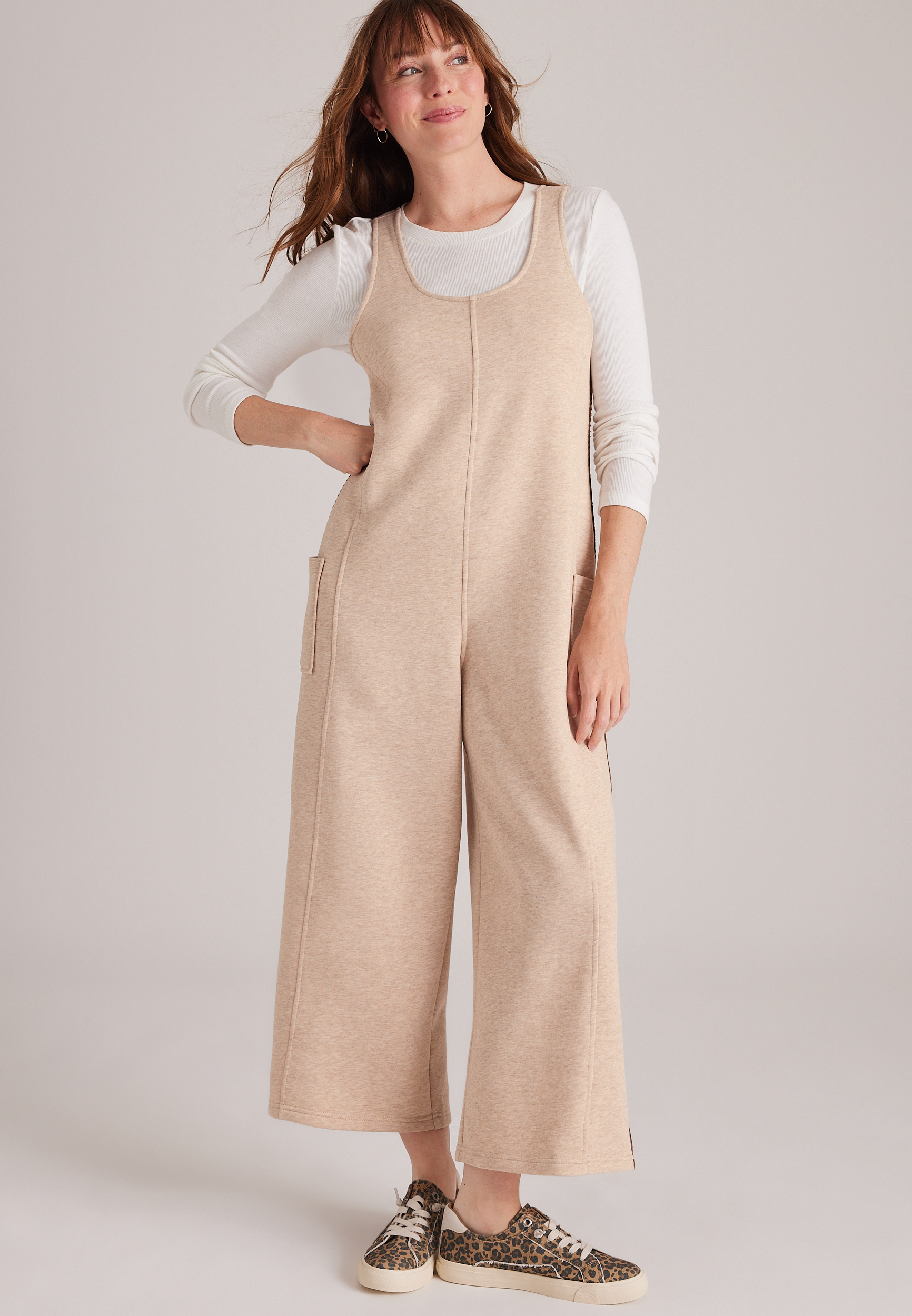 Bare Whipstitch Fleece Jumpsuit, C4813, large