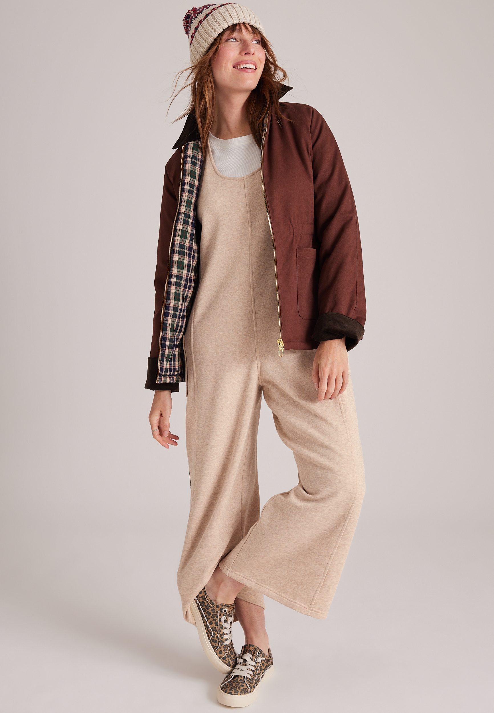 Bare Whipstitch Fleece Jumpsuit, C4813, large