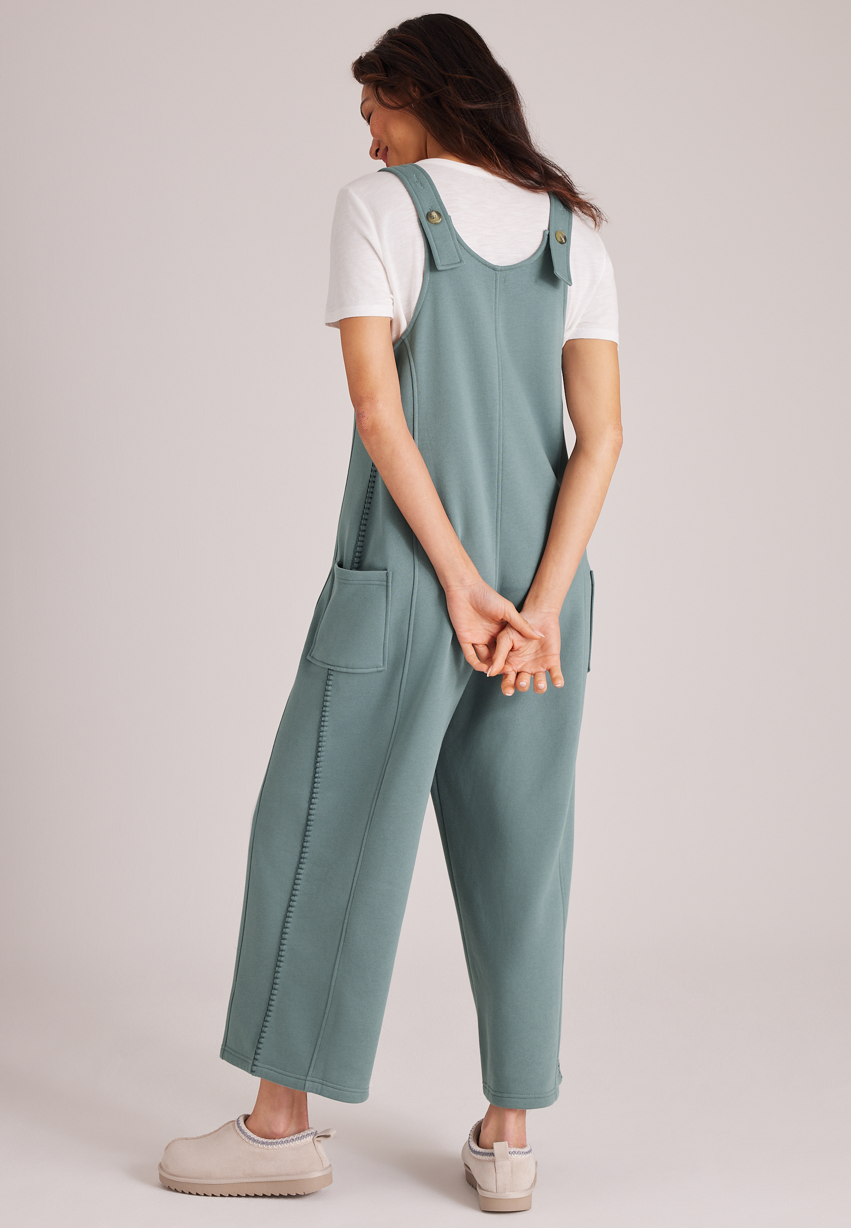Bare Washed Terry Whipstitch Jumpsuit, C7076, large