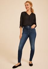m jeans by maurices™ High Rise Super Dark Rhinestone Pocket Jeggings, C258, small