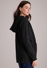 Sherpa Hooded Cable Cardigan, C106, small
