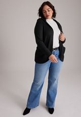 Plus Size Sherpa Hooded Cable Cardigan, C106, small