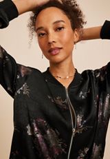 Studio Y Foil Floral Bomber Jacket, C1756, small