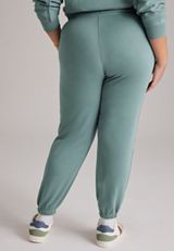 Plus Size High Rise Whipstitch Jogger Pants, C7076, small