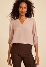 Atwood 3/4 Sleeve Popover Blouse, C5341, small