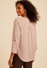 Atwood 3/4 Sleeve Popover Blouse, C5341, small