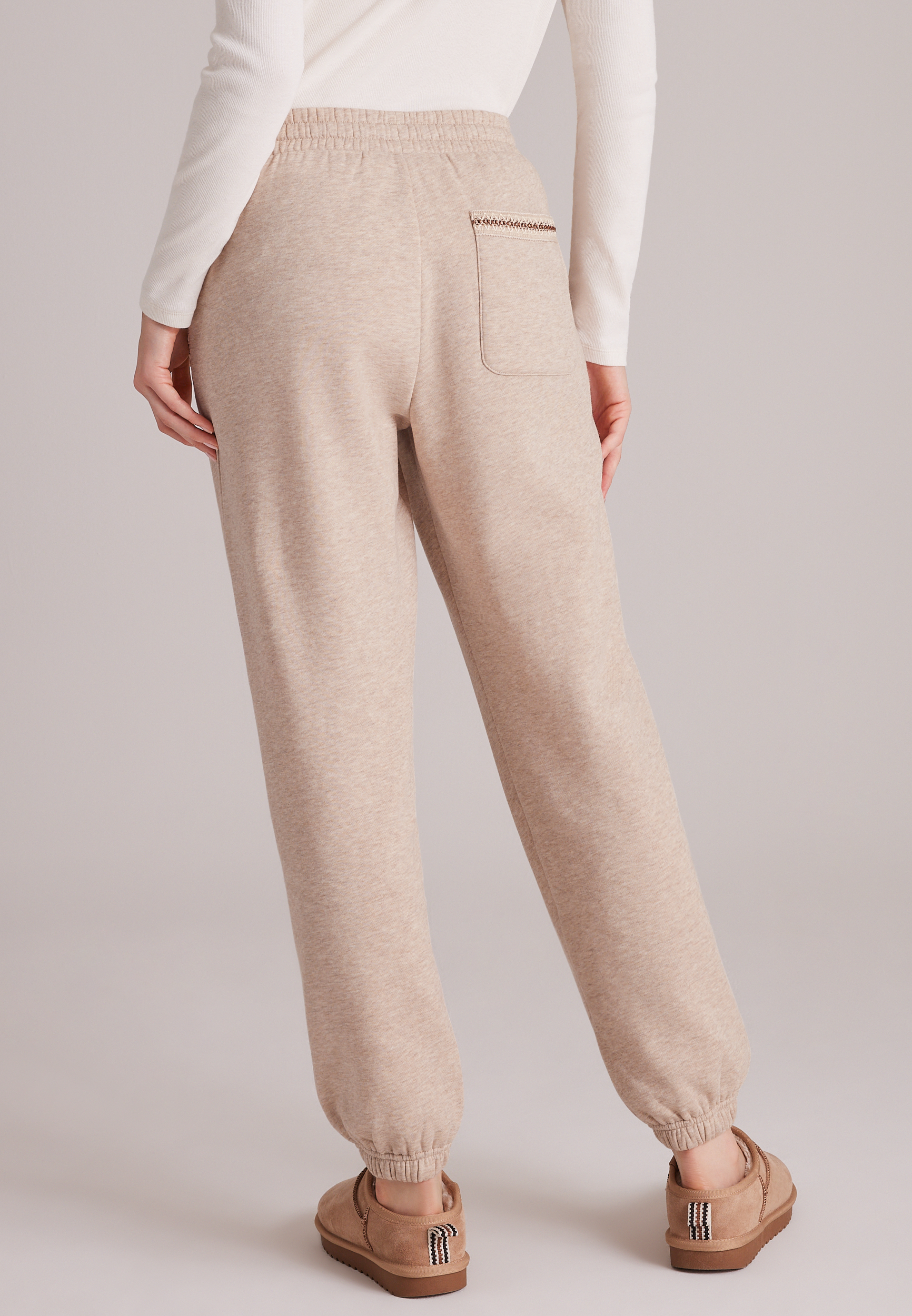 High Rise Whipstitch Pocket Trim Joggers, C2445, large
