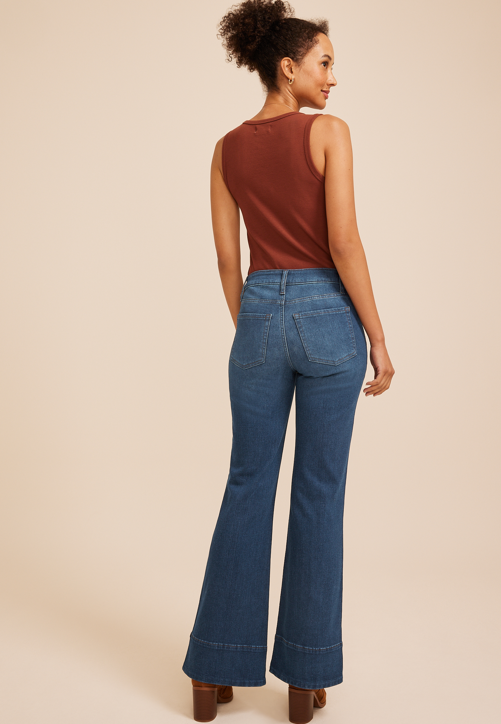 m jeans by maurices™ Cool Comfort High Rise Pork Chop Pocket Relaxed Flare Jeans, C258, large