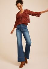 m jeans by maurices™ Cool Comfort High Rise Pork Chop Pocket Relaxed Flare Jeans, C258, small