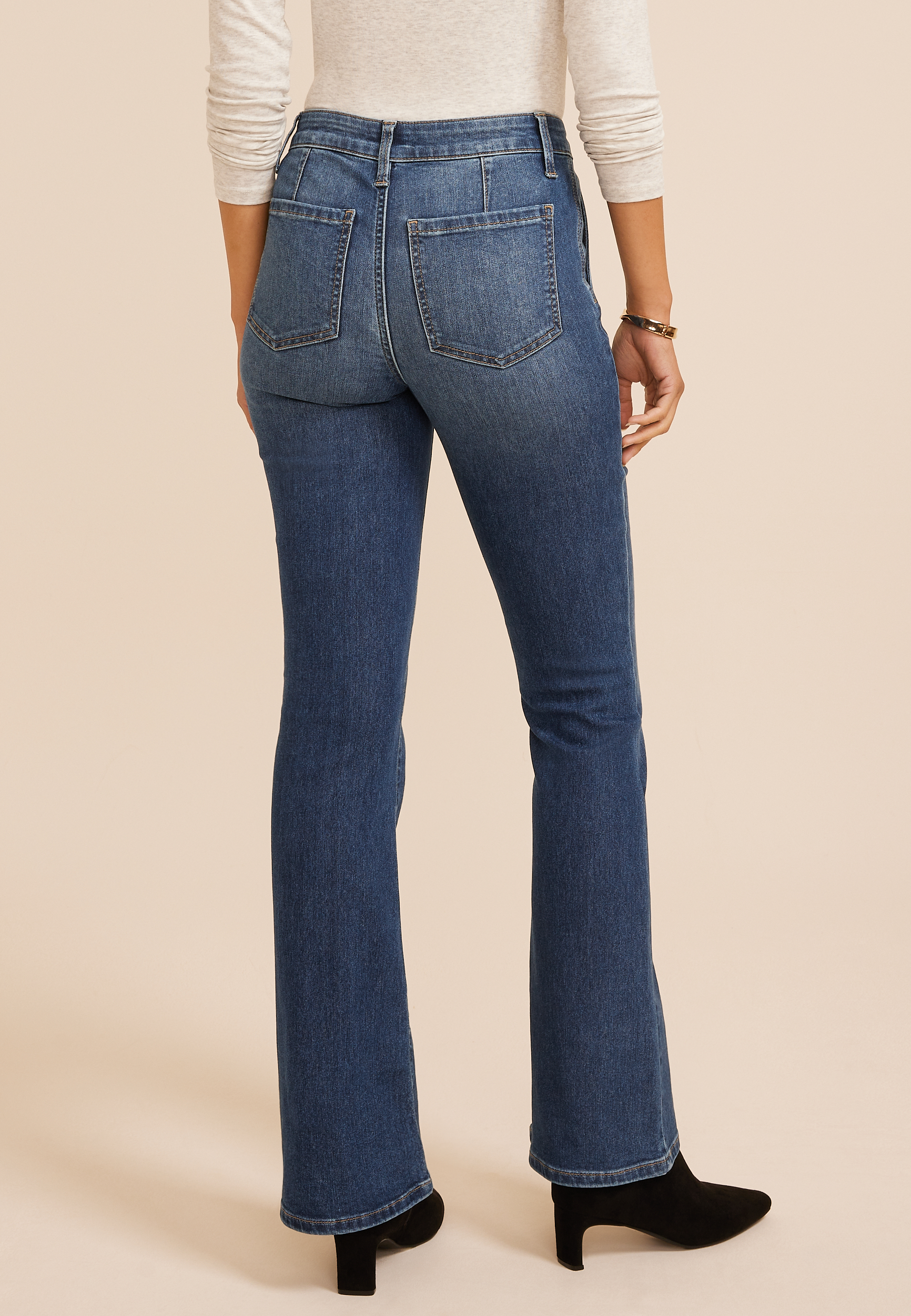 Everflex™ High Rise Extended Tab Waist Flare Jeans, C3337, large