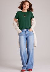 Holiday Duck Embroidered Graphic Tee, C7147, small