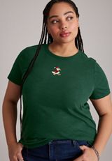 Plus Size Holiday Duck Embroidered Graphic Tee, C7147, small
