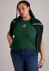 Plus Size Holiday Duck Embroidered Graphic Tee, C7147, small