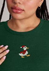 Plus Size Holiday Duck Embroidered Graphic Tee, C7147, small