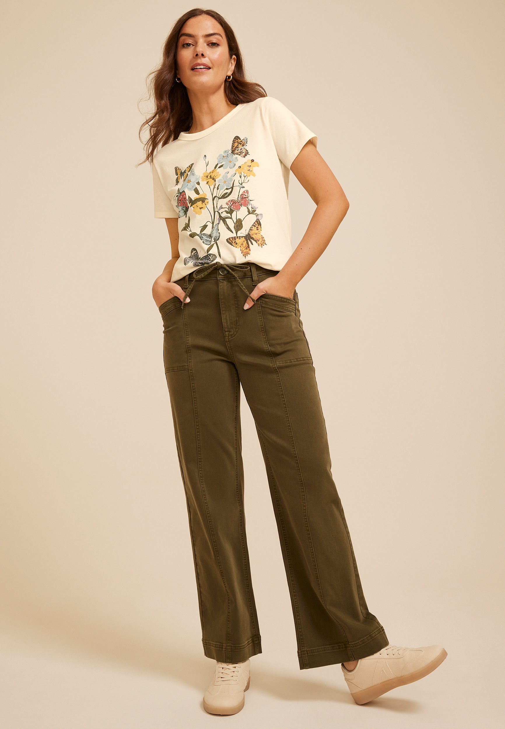 Floral Butterfly Classic Fit Graphic Tee