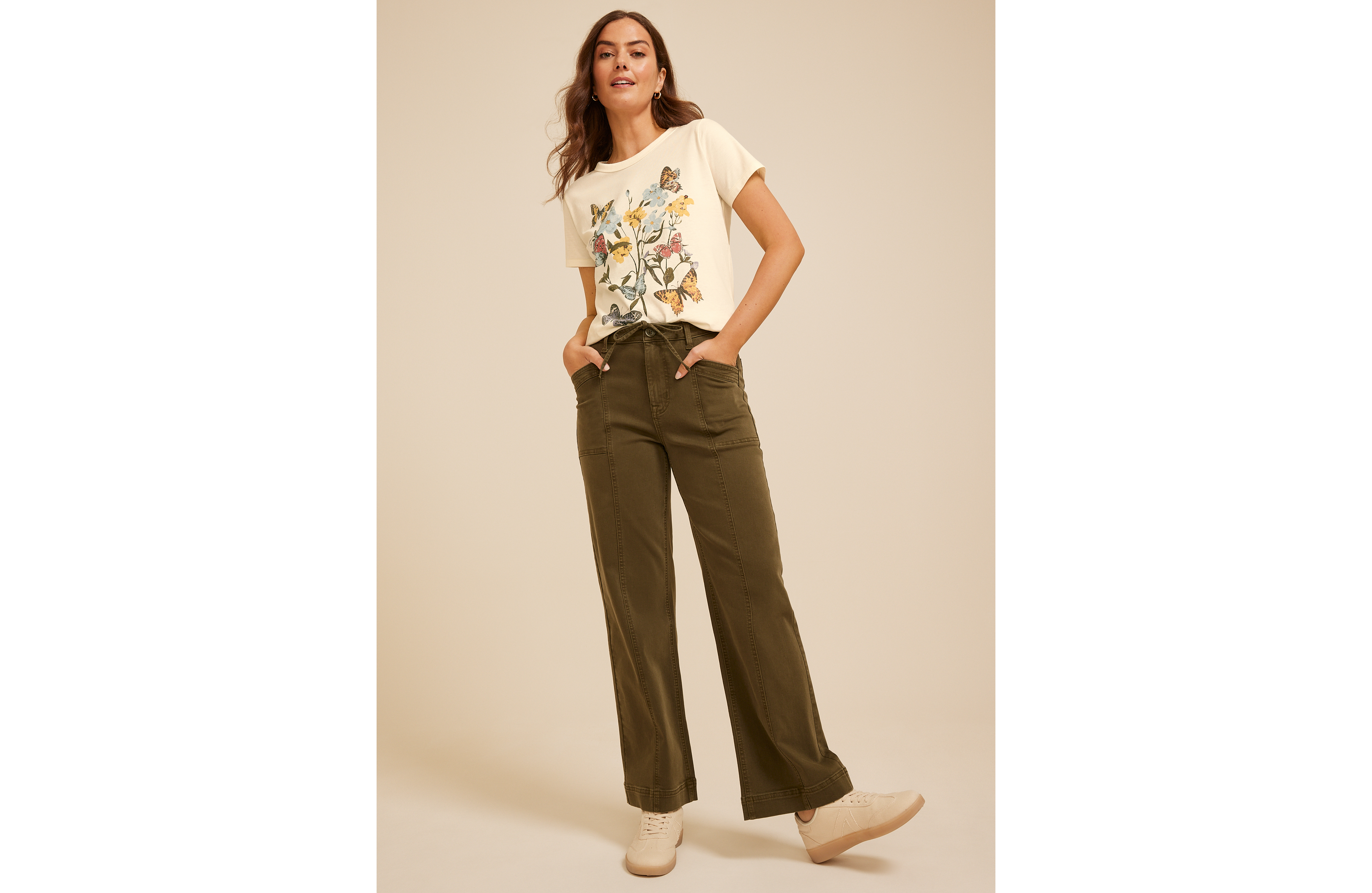 Floral Butterfly Classic Fit Graphic Tee