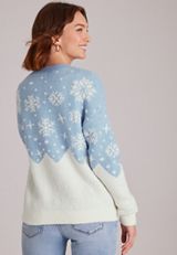 Teddy Snowflake Mountain Jacquard Sweater, C3450, small