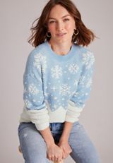 Teddy Snowflake Mountain Jacquard Sweater, C3450, small